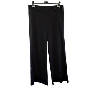 Y2K Wide Leg Black Satin Stripe Express Tuxedo Pants Size 13/14